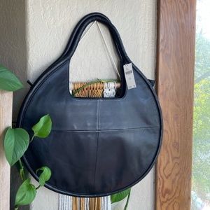 Anthropologie Julien Leather Tote Bag Black